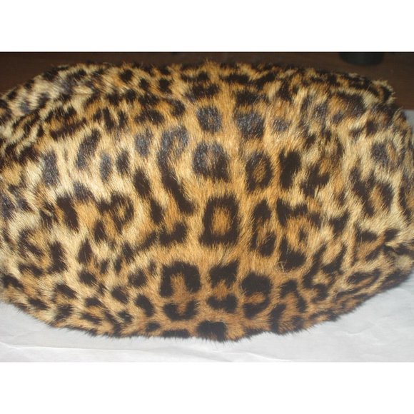 GORGEOUS VINTAGE 40'S GENUINE LEOPARD FUR MUFF & PURSE W CLASP POCKETS RICH WoW - Picture 8 of 12